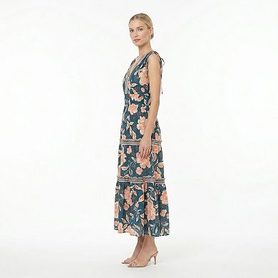 Women's Maison Tara Ruched Tie Shoulder Midi Dress