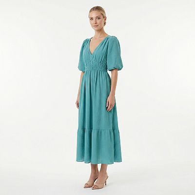 puff shoulder crepe midi dress & OTHER STORIES Puff Shoulder Crepe Midi Dress
