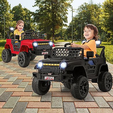 Gymax 12V Kids Ride on Truck Car Battery Powered Toddler Electric Vehicle w/ 3 Speeds Pink