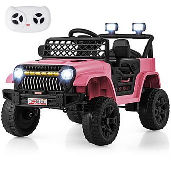 Gymax 12V Kids Ride on Truck Car Battery Powered Toddler Electric Vehicle w/ 3 Speeds Pink