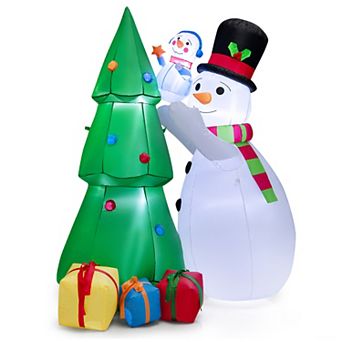 Gymax 6FT Inflatable Christmas Tree with Snowmen & Gift Boxes Decoration w/ Bright LED Lights