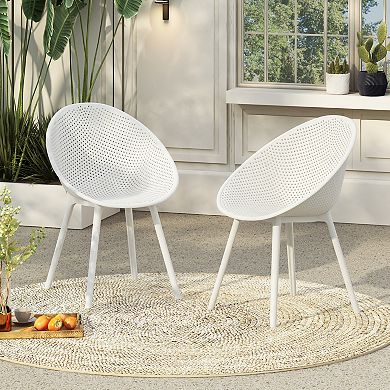 Brava Indoor/Outdoor Modern Dining Chairs (Set of 2) by Christopher Knight Home