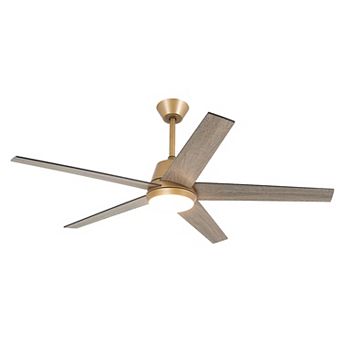 52" Modern Integrated LED Smart Ceiling Fan with Light and Remote, App Control