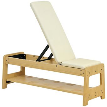 Soozier Adjustable Weight Bench with Rack for Weight Lifting