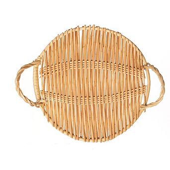 Woven Willow Tray Charger Farmhouse Decorative Centerpiece