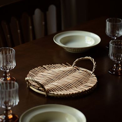 Woven Willow Tray Charger Farmhouse Decorative Centerpiece