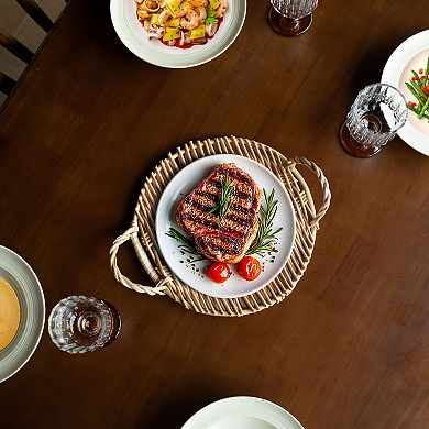 Woven Willow Tray Charger Farmhouse Decorative Centerpiece