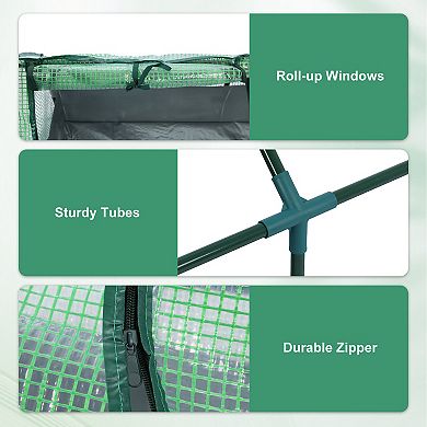 Aoodor 4x2x2 FT Raised Garden Bed with Mini Greenhouse Cover