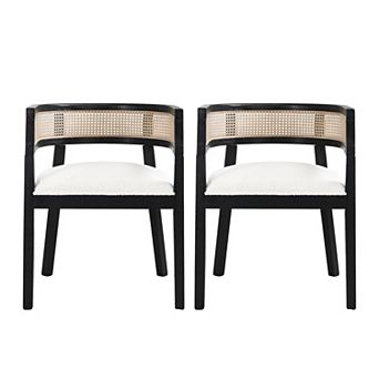 Halea Farmhouse Rubberwood Dining Chairs with Cane Back (Set of 2) by Christopher Knight Home
