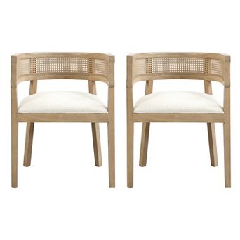 Halea Farmhouse Rubberwood Dining Chairs with Cane Back (Set of 2) by Christopher Knight Home