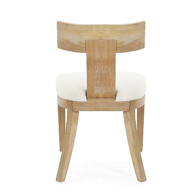 Fescue Fabric Rubberwood Slat Back Upholstered Dining Chair by Christopher Knight Home