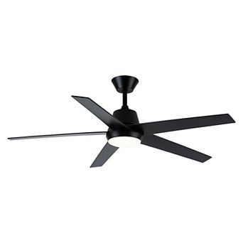 52" Modern Integrated LED Smart Ceiling Fan with Light and Remote, App Control