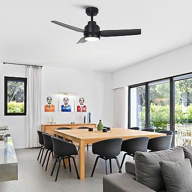 42" Modern ABS 6 Speeds Intergated LED Smart Ceiling Fan with Light and Remote, APP Control