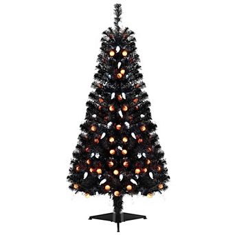 Gymax 4.5 FT Pre-Lit Artificial Halloween Christmas Tree w/ 6 Lighting Modes