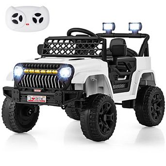 Gymax 12V Kids Ride on Truck Car Battery Powered Toddler Electric Vehicle w/ 3 Speeds White
