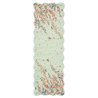 Garvee Pastoral Garden Area Rug Floral & Insect Print Washable Non Slip Low Pile Rug for Home Decor