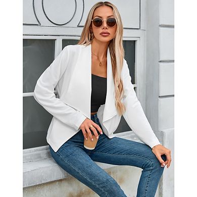 Women's Casual Blazer Lightweight Long Sleeve Open Front Office Jacket