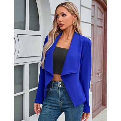 Women's Casual Blazer Lightweight Long Sleeve Open Front Office Jacket
