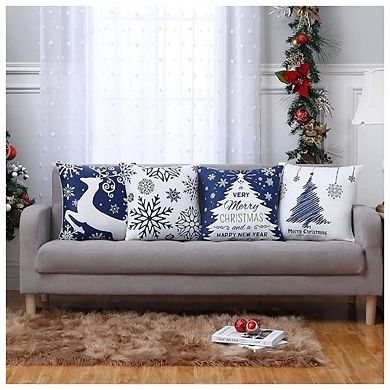 Christmas Pillow Covers Set of 4 Farmhouse Christmas Tree Throw Pillow