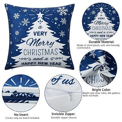 Christmas Pillow Covers Set of 4 Farmhouse Christmas Tree Throw Pillow
