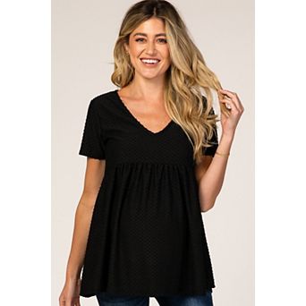 Maternity Textured Babydoll Blouse