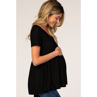Maternity Textured Babydoll Blouse