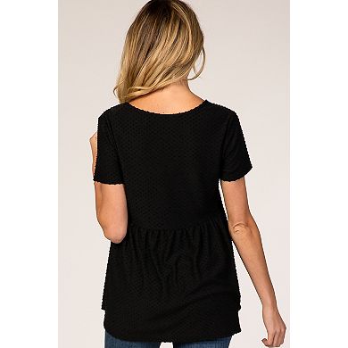 Maternity Textured Babydoll Blouse