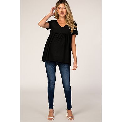 Maternity Textured Babydoll Blouse