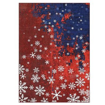 Christmas Rug Non-Slip Soft Washable Non-Shedding Indoor Floor Rug for Living Room, Bedroom