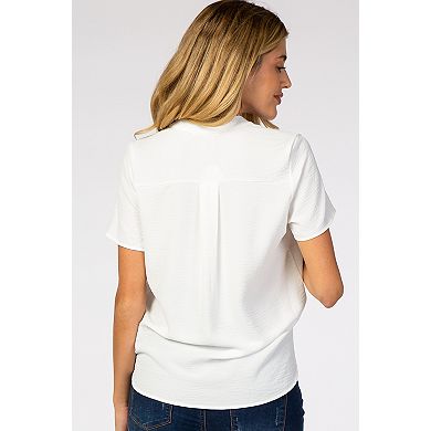 Maternity Short Sleeve V-Neck Blouse