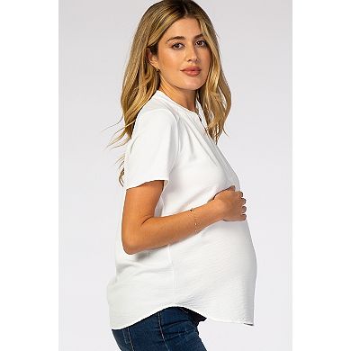 Maternity Short Sleeve V-Neck Blouse