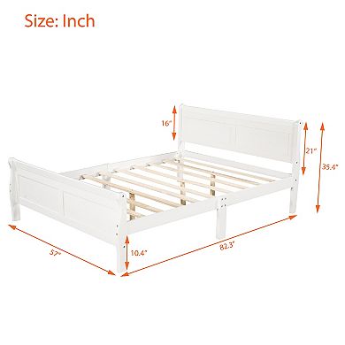 Whisen Wood Platform Full Bed Frame with Headboard, Footboard, and Sturdy Wooden Slat Support