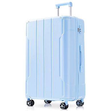 Whisen 3-Piece ABS Hardside Luggage Suitcase Sets with Double Spinner Wheels and Corner Protectors