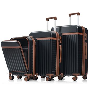 Luggage Set of 3, 20inch with USB Port and Front Opening Design