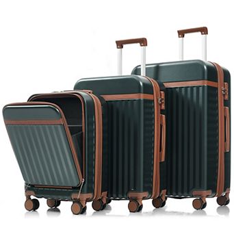 Luggage Set of 3, 20inch with USB Port and Front Opening Design