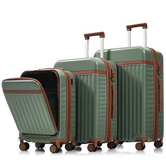 Luggage Set of 3, 20inch with USB Port and Front Opening Design