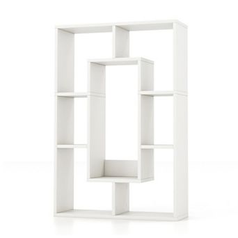 7 Cube Modern Geometric Bookshelf Decorative Open Display Storage Shelf