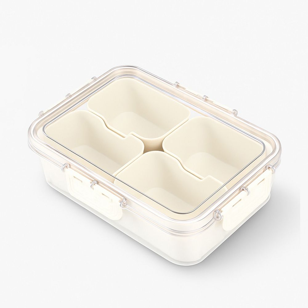 Cheer Collection 4 Compartment Snackle Container Airtight Food Storage ...