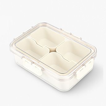 Cheer Collection 4 Compartment Snackle Container Airtight Food Storage Box with Nested Containers