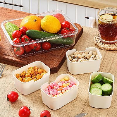Cheer Collection 4 Compartment Snackle Container Airtight Food