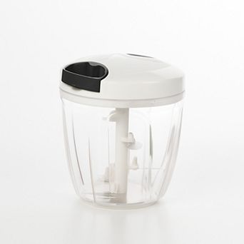 Cheer Collection Pull-String Vegetable Chopper Hand Operated Food Processor with Steel Blades