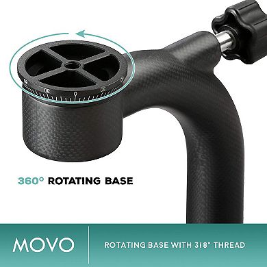 Movo GH800 MKII Carbon Fiber rofessional Gimbal Tripod Head with Arca-Swiss Quick-Release Plate