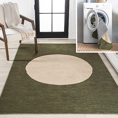 Cirkel Minimalist Geometric Dot Machine-washable Runner Rug
