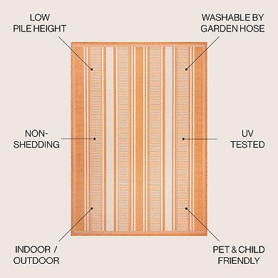 Haynes Modern Double Stripe Indoor/outdoor Area Rug