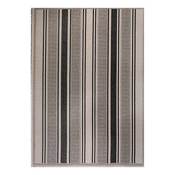 Haynes Modern Double Stripe Indoor/outdoor Area Rug
