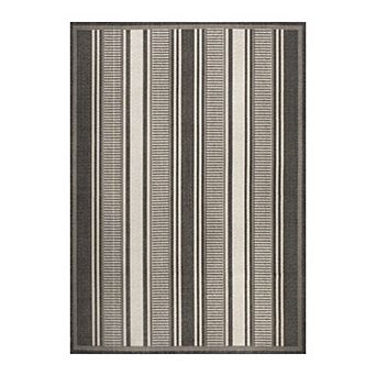 Haynes Modern Double Stripe Indoor/outdoor Area Rug