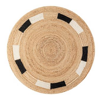 Porto Geometric Jute Circle Area Rug