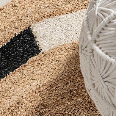 Porto Geometric Jute Circle Area Rug