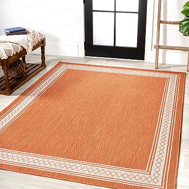 Lucia Classic Diamond Border Indoor/outdoor Area Rug