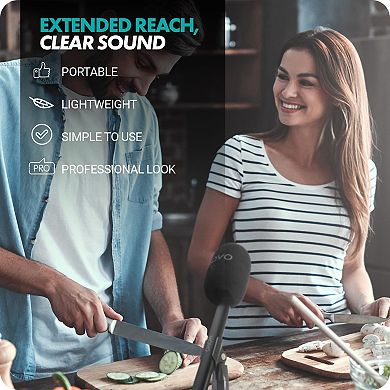 Movo WMX-HM Wireless Interview Microphone Adapter w/Mic Stand